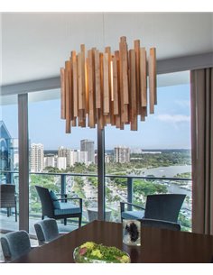 Lámpara Colgante Woods - a-emotional light - Lámpara de madera hecha a mano