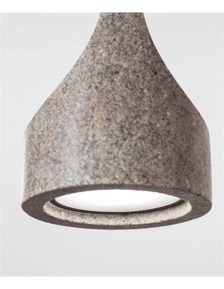 Lámpara colgante Parga – a-emotional light – Lámpara de piedra, 3 tamaños, LED regulable corte de fase