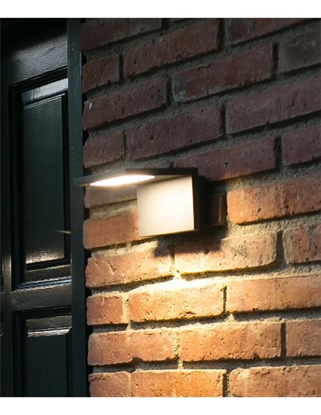 Lámpara de pared de exterior Ele – Faro – Aluminio gris oscuro, IP54, LED 3000K