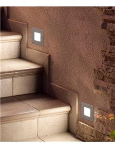 Empotrable de pared Frol - Faro - Foco LED cuadrado de exterior IP65, níquel mate