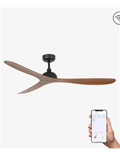 Ventilador de techo nogal tres aspas SMART Gotland - Faro