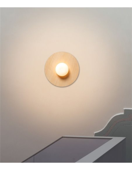 Lámpara Aplique Knock - Milán - Pared y Techo 40 x 10.8 Madera + Color Beige  
