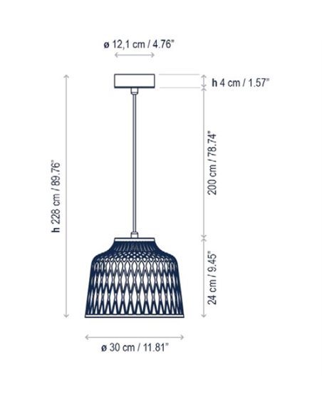 Lámpara colgante Soft – Bover – Lámpara de exterior de silicona, Disponible en 3 acabados, Diámetro: 30 cm