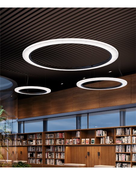 Lámpara colgante Roda – Bover – Lámpara circular en 3 tamaños, LED Regulable 1-10V