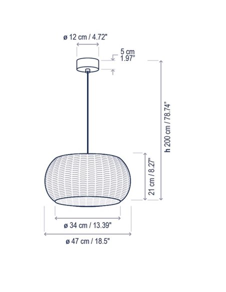 Colgante de techo Perris – Bover – Lámpara de exterior, Pantalla de fibra sintética, Diámetro: 47 cm