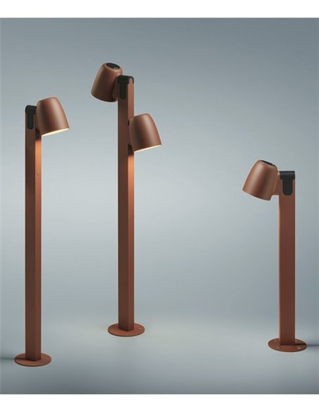 Baliza de exterior Nut – Bover – Lámpara de exterior moderna con 2 luces, Altura: 90 cm, LED regulable Triac