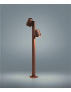 Baliza de exterior Nut – Bover – Lámpara de exterior moderna con 2 luces, Altura: 90 cm, LED regulable Triac 2