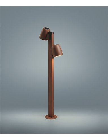 Baliza de exterior Nut – Bover – Lámpara de exterior moderna con 2 luces, Altura: 90 cm, LED regulable Triac