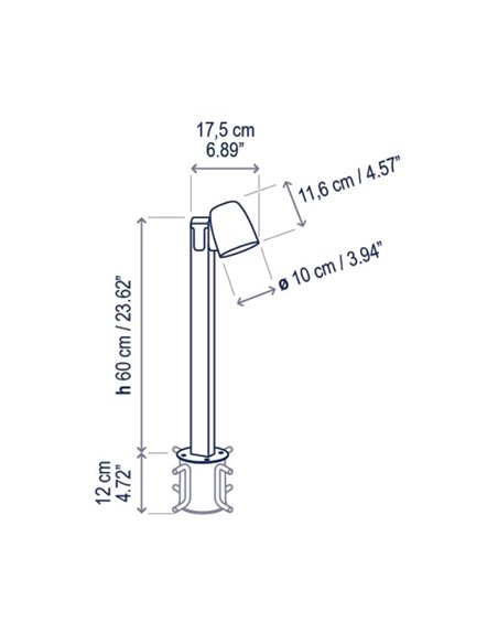 Baliza de exterior Nut – Bover – Lámpara de exterior moderna en 2 tamaños, Regulable Triac