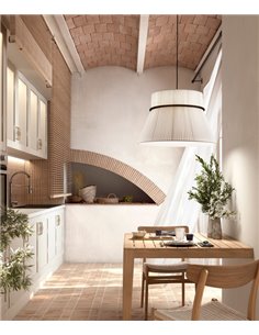 Lámpara colgante Folie – Bover – Pantalla de cinta translúcida, Diámetro: 60 cm