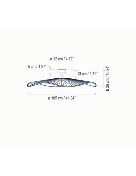 Plafón de techo de exterior Mediterrànea – Bover – Pantalla de fibra sintética marrón, LED regulable Triac