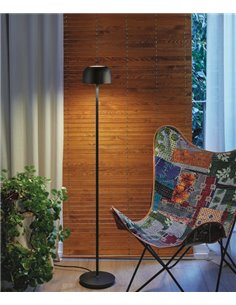 Lámpara de pie Bol – Bover – Aluminio negro, LED 1200 lm 2700K, Altura: 130 cm