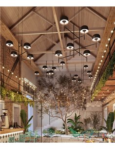 Lámpara colgante Bol - Bover - Lámpara decorativa 4 luces, LED regulable