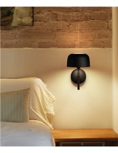 Aplique de pared Bol – Bover – Lámpara de aluminio negro mate, LED Regulable TRIAC