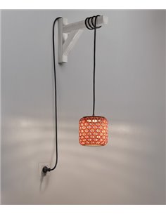 Lámpara colgante Nans – Bover – Lámpara de exterior, Pantalla de fibra sintética tejida a mano, Cable extralargo de 390 cm 2