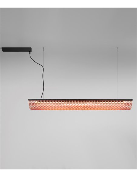 Lámpara colgante Nans Balis – Bover – Lámpara de exterior, Pantalla de fibra sintética tejida a mano, LED regulable Triac