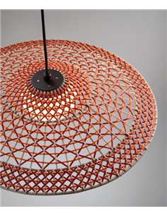 Lámpara colgante de techo Nans – Bover – Lámpara de exterior, Pantallas de fibra sintética tejida a mano, LED regulable Triac