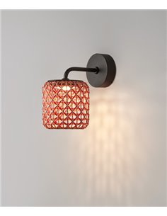 Aplique de pared de exterior Nans – Bover – Pantalla de fibra tejida a mano, LED regulable Triac 2