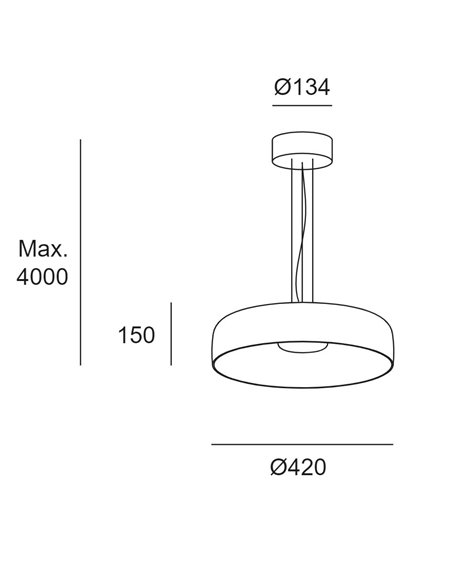Lámpara colgante Levels – LedsC4 – Lámpara de cristal en 3 colores, LED 2700-3000-4000K regulable (Corte de Fase, Dali-2, Casamb