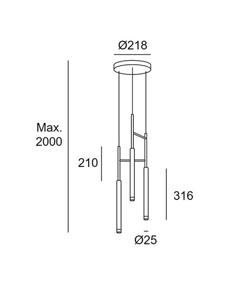 Lámpara colgante de techo Candle – LedsC4 – Disponible en 2 colores, Regulable corte de fase