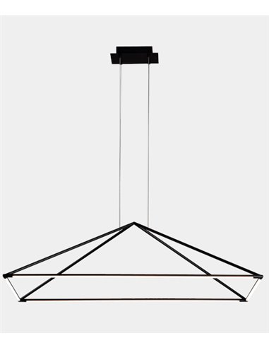 Lámpara colgante Tubs – LedsC4 – Lámpara colgante de techo de Metal negra, LED 41W 3000K, Disponible en 90 cm y 120 cm