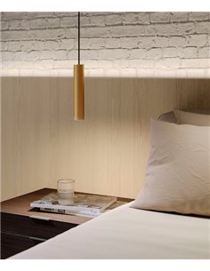 Lámpara colgante Prolix – LedsC4 – Lámpara tipo tubo con luz ajustable manualmente, LED regulable corte de fase