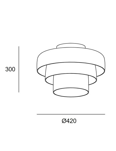 Plafón de techo Levels Triple – LedsC4 – Lámpara de vidrio LED 2700-3000-4000K, Diámetro: 42+32+22 cm, Regulable corte de fase, 
