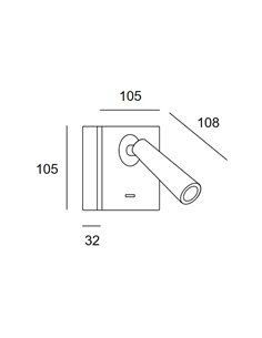 Aplique de pared Gamma Square – LedsC4 – Lámpara de lectura en 4 colores, Doble instalación: empotrado/superficie, LED 2700K