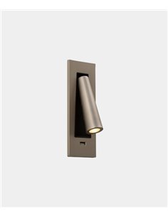 Aplique de pared empotrable Gamma SR USB – LedsC4 – Lámpara de lectura con foco orientable, Disponible en 4 colores, LED 2700K