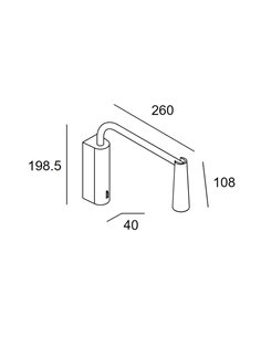 Aplique de pared Gamma Extend – LedsC4 – Lámpara de lectura en 4 colores, LED 2700K, Foco orientable