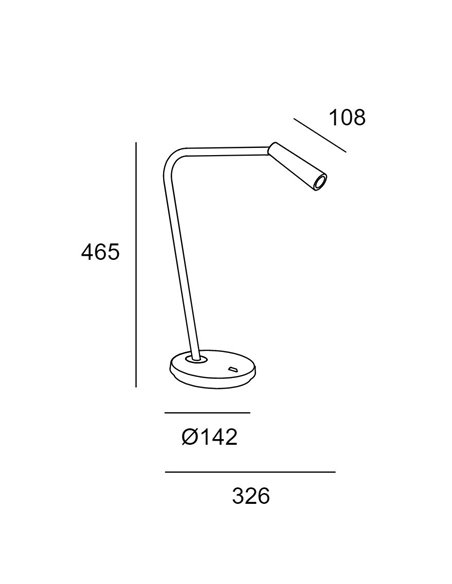 Lámpara de mesa Gamma – LedsC4 – Lámpara de escritorio minimalista en 4 colores, LED 2700K