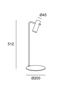Lámpara de escritorio Nude Curved – LedsC4 – Disponible en 3 colores, Cabezal orientable