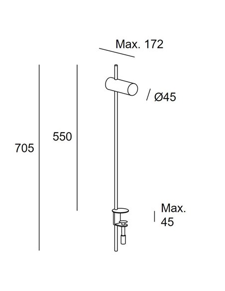 Lámpara de mesa Nude Clip – LedsC4 – Cabezal orientable, Lámpara con pinza E27