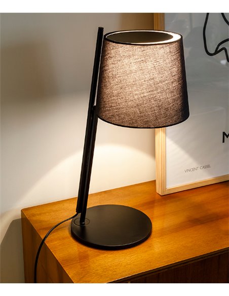 Lámpara de mesa Clip – LedsC4 – Estructura negra+Pantalla en 2 colores a elegir, 1xE27