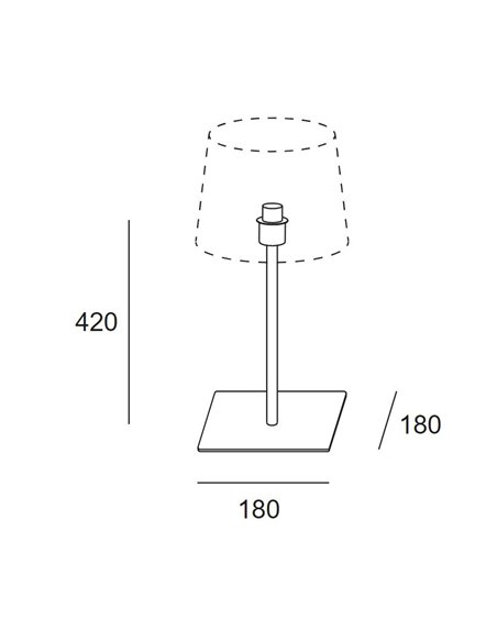 Lámpara de mesa Metrica Square – LedsC4 – Lámpara en 2 colores+Pantalla blanca