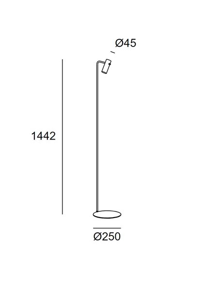 Lámpara de pie Nude Curved – LedsC4 – Diseño tipo arco disponible en 3 colores
