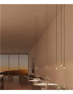 Lámpara colgante empotrable Candle – LedsC4 – Lámpara tipo tubo en 2 colores y tamaños, LED 2700K