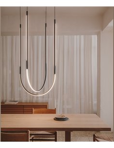 Lámpara colgante Tubs Modular Triplex Arch Cross – LedsC4 – Lámpara LED regulable DALI, 2 tipos de florón a elegir