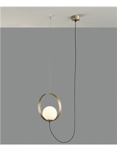 Lámpara colgante Halo – ACB – Lámpara tipo bola minimalista en 2 colores, LED 3000K