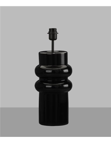 Lámpara de mesa Almería – ACB – Lámpara elegante de cerámica negra, Pantalla incluida