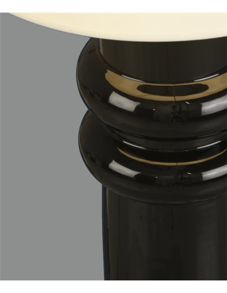 Lámpara de mesa Almería – ACB – Lámpara elegante de cerámica negra, Pantalla incluida