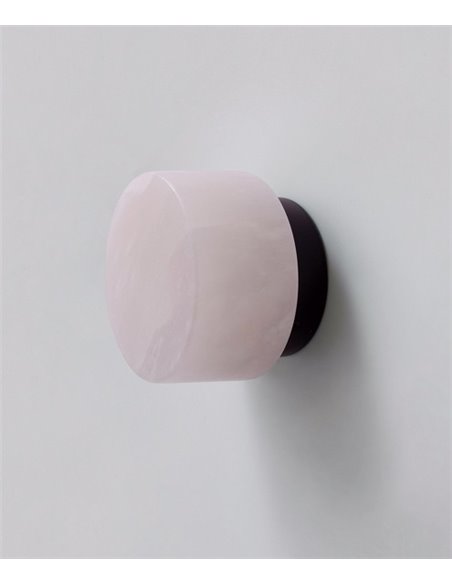 Lámpara de techo/aplique de pared Rock – Robin – Diseño redondo de alabastro, disponible en 2 tamaños
