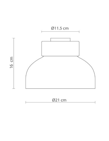 Plafón de techo Reiko – Robin – Lámpara redonda de metal y madera de fresno, Ø 21 cm
