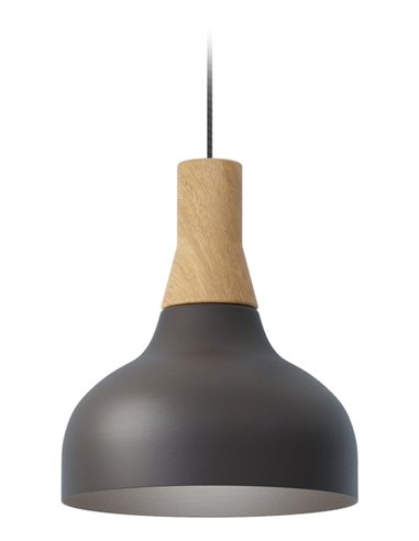 Lámpara colgante Reiko Cone – Robin – Lámpara moderna de metal y fresno, Ø 21 cm
