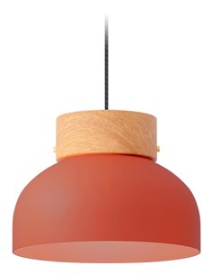 Lámpara colgante Reiko Flat – Robin – Lámpara moderna en 3 colores, Aluminio+fresno natural, Ø 21 cm 2