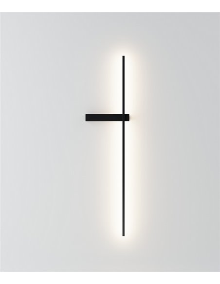 Aplique de pared Rut – Robin – Lámpara minimalista negra, LED 700 lm 3000K, Altura: 12.5 cm