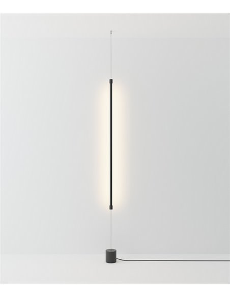 Lámpara de pie René – Robin – Lámpara minimalista negra, LED 500 lm 3000K, Altura: 120 cm