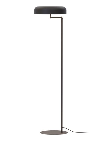 Lámpara de pie Rea – Robin – Diseño moderno de hierro negro mate, Altura: 129 cm