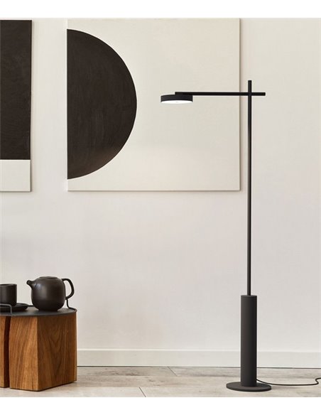 Lámpara de pie Rafaela – Robin – Diseño moderno negro mate, LED 3000K 1520 lm