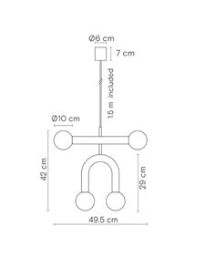Colgante de techo Rigoberta Duo Super Curved – Robin – Lámpara minimalista negra, 4xG9
